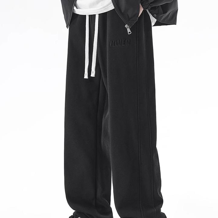 黑色休闲裤男款潮流运动长裤男士直筒宽松大码潮牌百搭卫裤抽绳