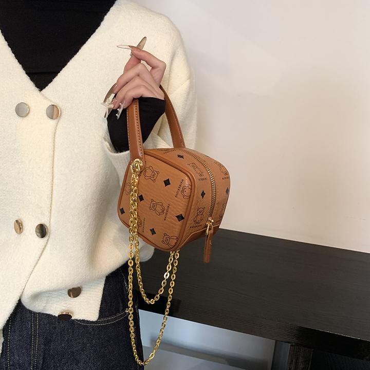 手提印花包包女2024新款秋冬韩版骰子包高级洋气百搭单肩斜挎包