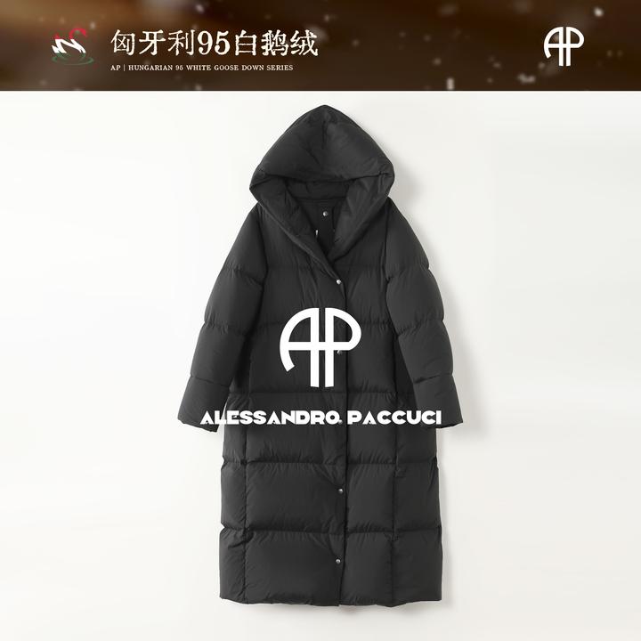 AP洛哥54006RE【冬日暖阳】匈牙利进口95白鹅绒连帽保暖加长羽绒服