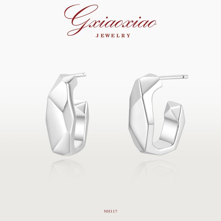 G XIAOXIAO 镀K金 时尚气质百搭不规则C形耳环 NH117