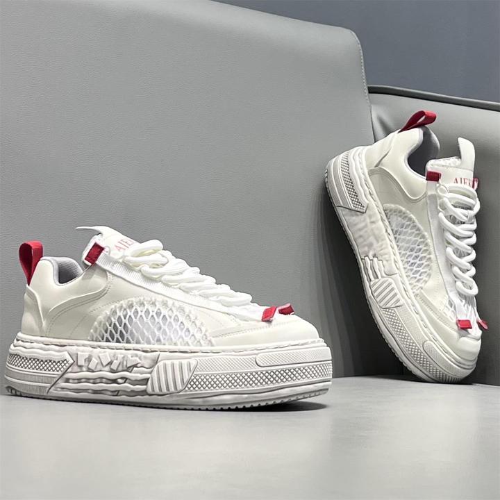 纪诗哲男鞋网面镂空时尚百搭板鞋男夏季新款透气厚底高级感休闲鞋