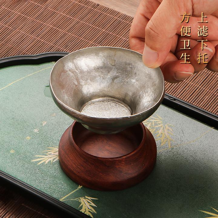 纯钛茶漏千孔结晶新款家用高端单独茶滤超细密茶水分离过滤器茶隔