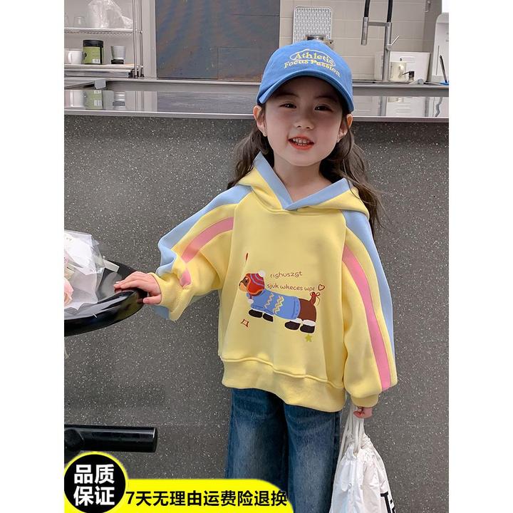 巴拉巴拉适用女童卫衣春秋季2025新款撞色卡通小狗衣服儿童春装连