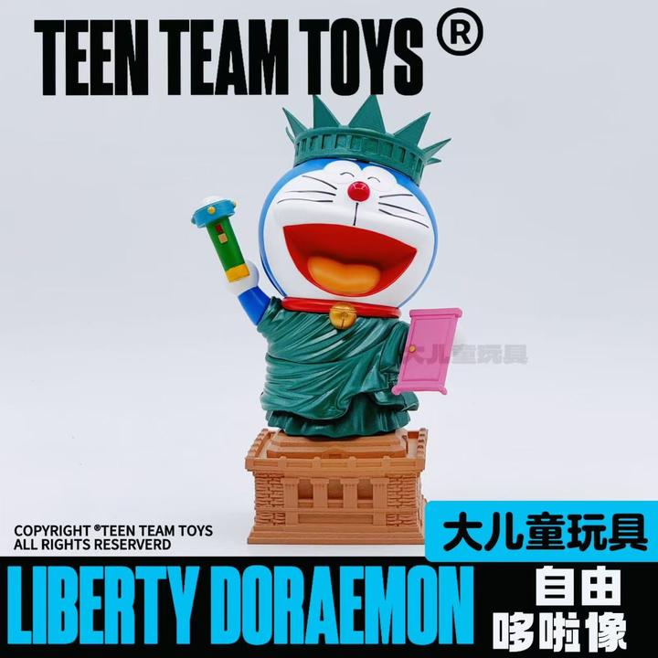潮玩GK哆啦系列 A梦自由女神创意叮当手办摆件桌搭装饰礼物约20CM