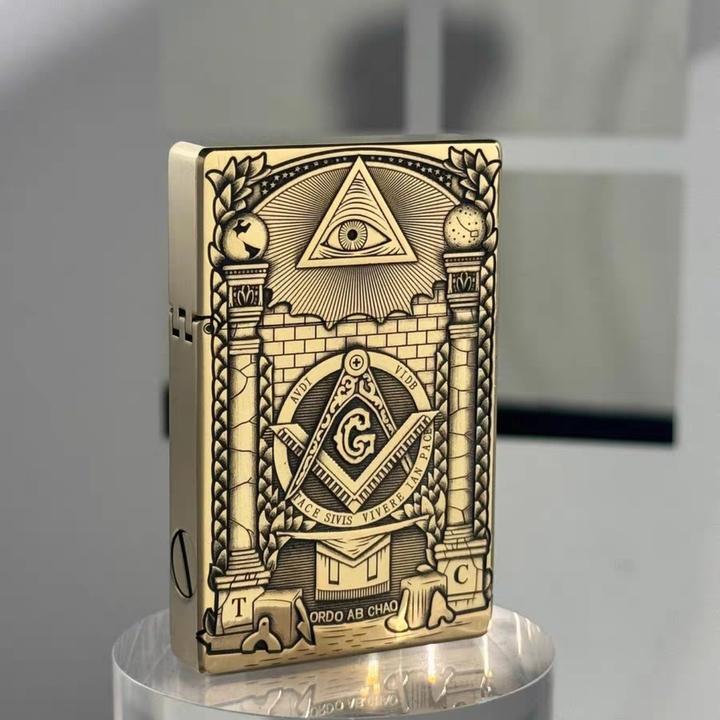 个性男士防风打火机共济会蚀刻贴章