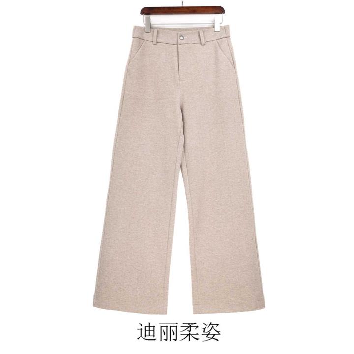 2025冬季新款针织提花银丝阔腿裤2533