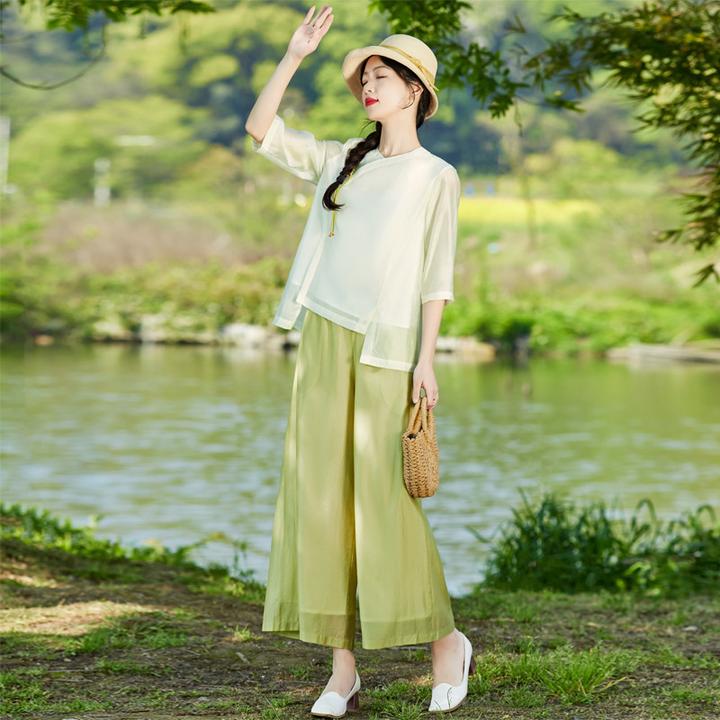 新中式禅意民族风套装女夏装2025高级感显高小个子时尚国风两件套