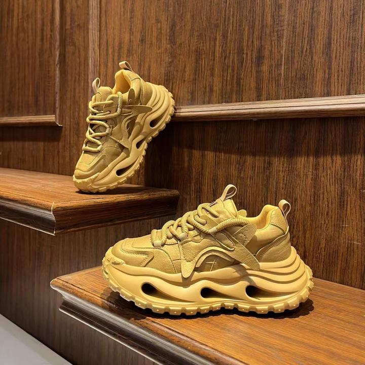 男鞋时尚纯色厚底增高百搭老爹鞋低帮复古ins风潮流男士休闲潮鞋