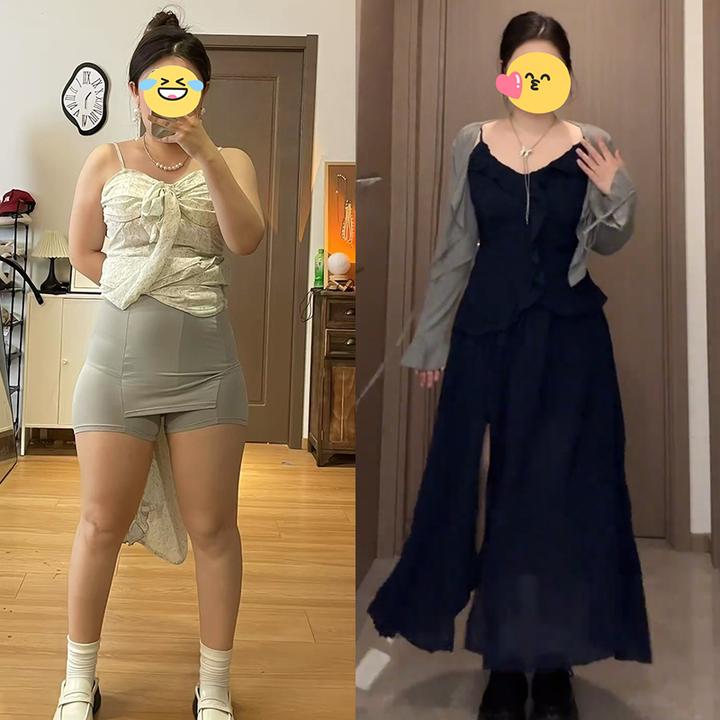 大码女装小众设计法式吊带连衣裙2025新款女夏季胖mm收腰显瘦长裙