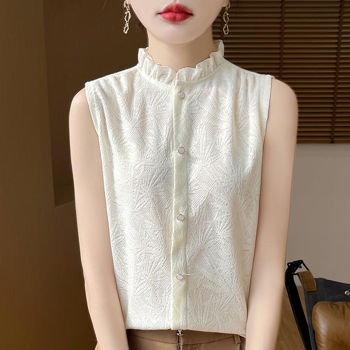 【新款国风】百搭花边领无袖背心洋气静奢高级感无袖针织Z50