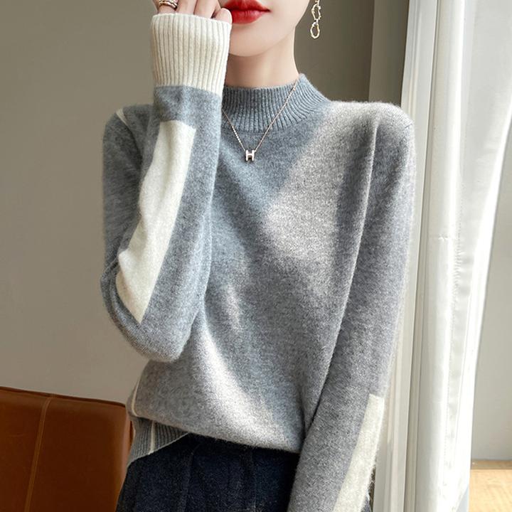 100纯羊毛衫胖mm秋冬特大码半高领女士毛衣高级感内搭针织打底衫