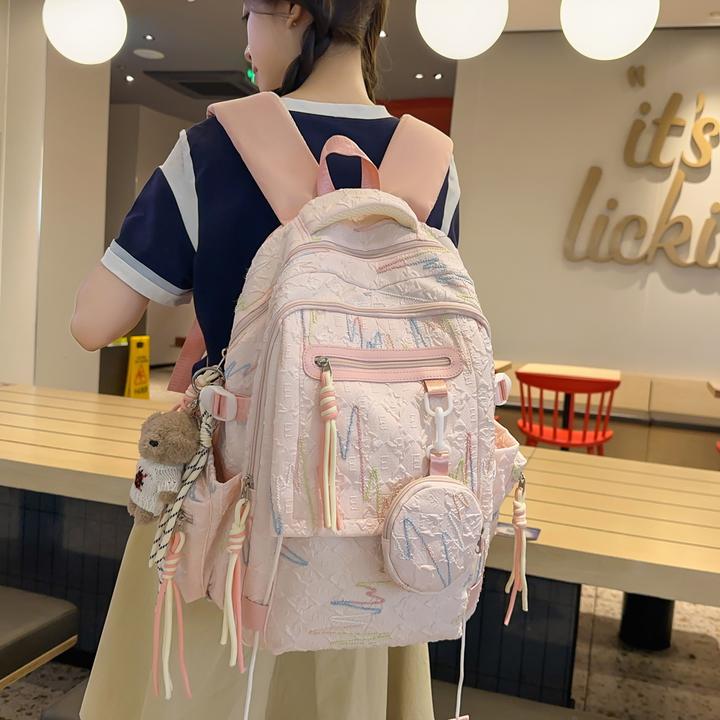 ins韩系书包女高中大学背包初中生大容量小学生三到六年级双肩包