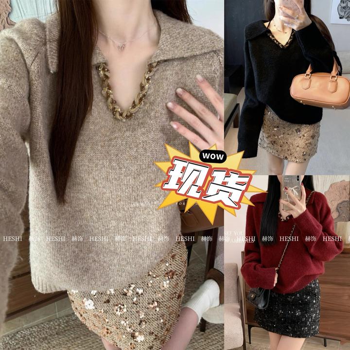 赫饰【今晚发】冬季大码微胖遮肉显瘦加厚晚宴场合女装上衣10041D