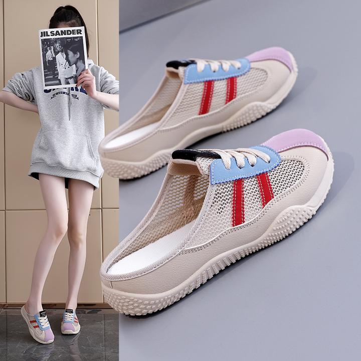 ins韩版包头半托鞋女2025夏季新款学生外穿凉鞋休闲鞋女鞋子K1512