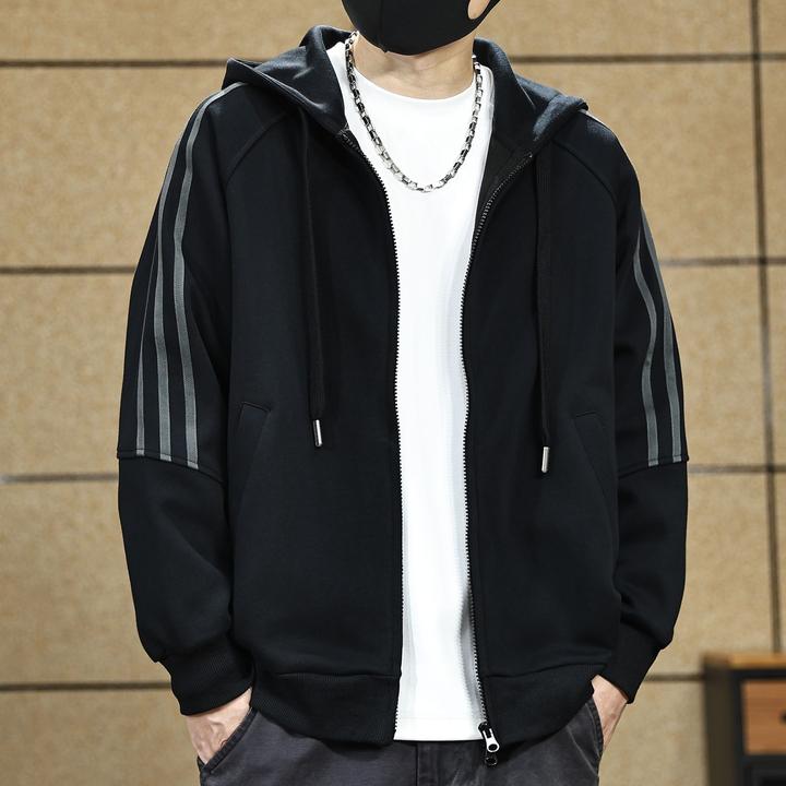 美式复古开衫连帽卫衣外套男秋季新款潮牌休闲宽松运动上衣服男生