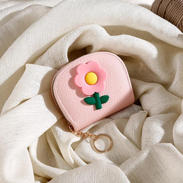日系卡通小花风琴卡包女钱包可爱小巧学生便携零钱包多卡位卡夹潮