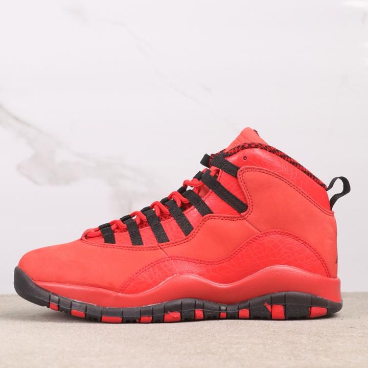 AJ10高帮喜庆红男鞋秋冬款篮球鞋男子运动休闲透气跑步鞋潮流舒适