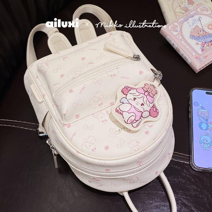 双十一爱路喜正版联名mikko白色舒芙蕾小狗双肩包小背包