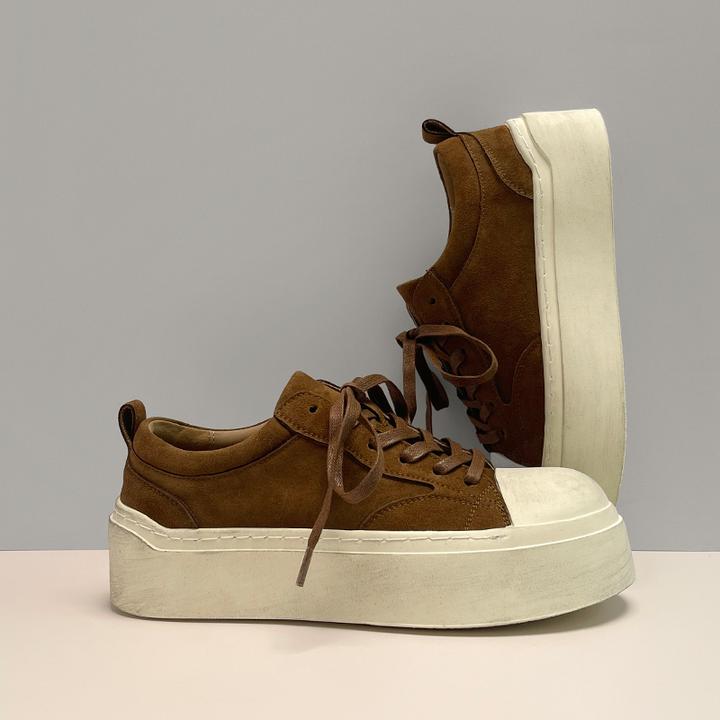 原创小众极简大头板鞋高街厚底德比鞋脏脏做旧潮流通勤复古休闲鞋