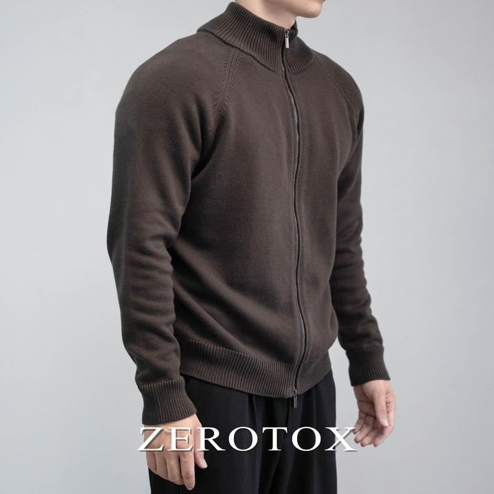 复古棉质 重磅精梳棉抗起球拉链针织外套秋冬通勤百搭加厚毛衣