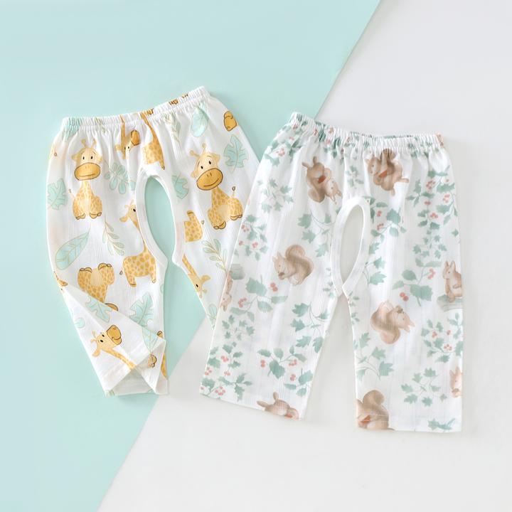 男女宝宝开裆裤夏季薄款婴儿裤子戒尿不湿防蚊裤叉叉裤家居裤