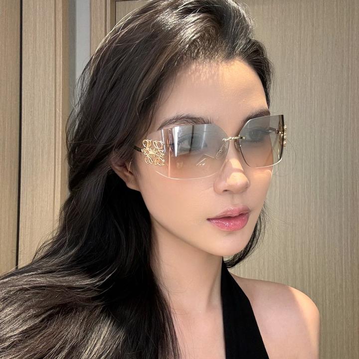 弗瑞姆眼镜无框切边新款个性ins时尚太阳眼镜防晒复古欧美0039