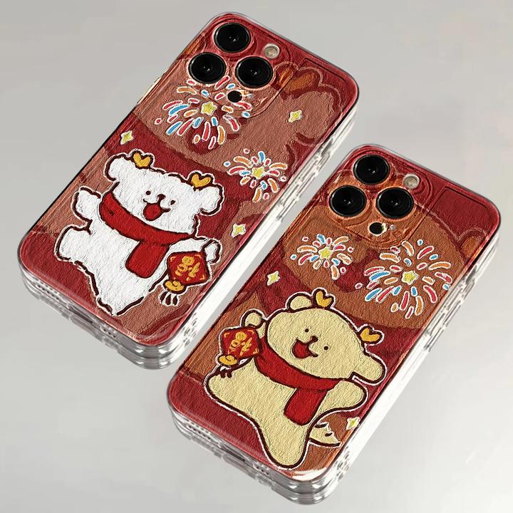 BANCA春节烟花小狗适用iPhone16/15手机壳苹果14华为vivo小米oppo