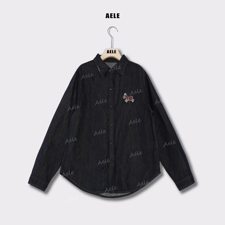 AELE小马绣花纽扣翻领长袖水洗衬衫外搭 C853 2720 AD