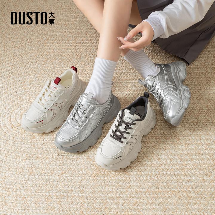 大东女鞋6cm增高老爹鞋2025秋季百搭休闲小个子厚底运动鞋0353