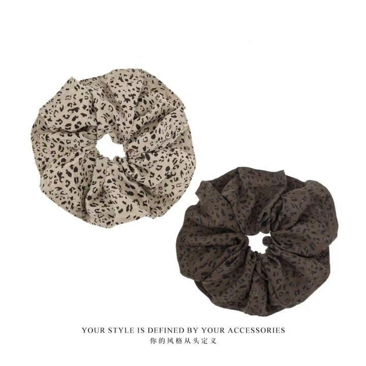 诗泊雅 韩系复古豹纹大肠发圈女2025新款高级感头绳扎头发绳
