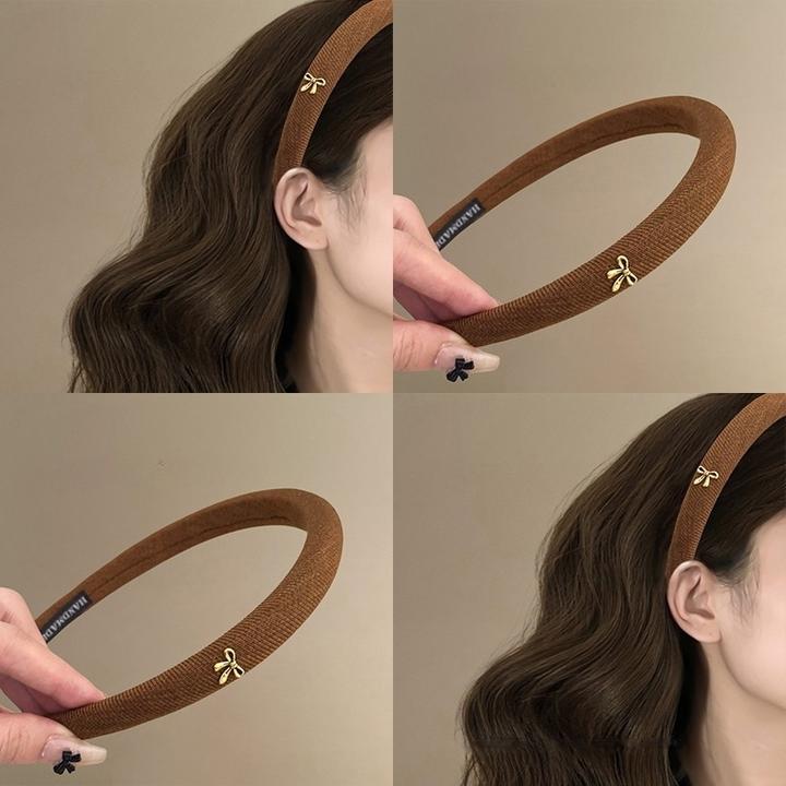 焦糖玛奇朵！小金标蝴蝶结发箍！细边高颅顶压发发卡秋冬新发饰！
