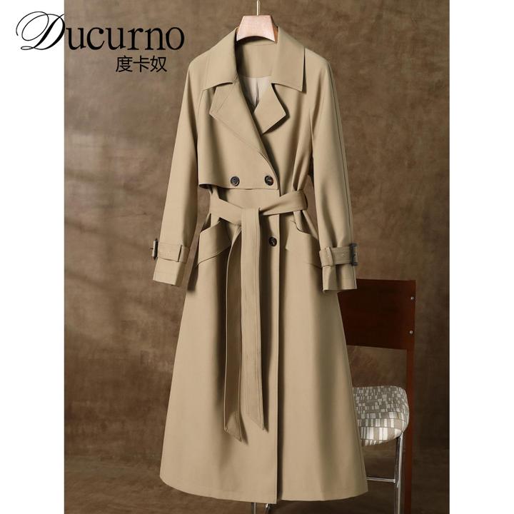 今年流行爆款高端感风衣女秋季长款过膝百搭通勤大衣外套气质潮流