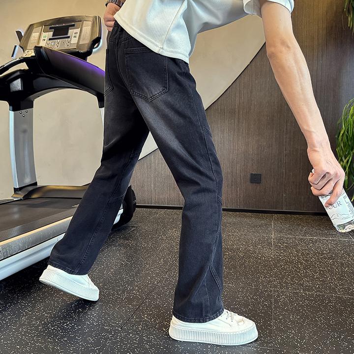 美式潮牌微喇牛仔裤男夏季显高显瘦弯刀裤子2025新款设计感休闲裤