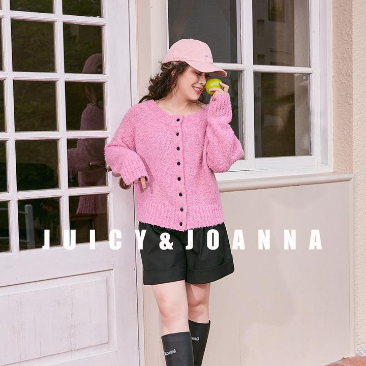 JUICY&JOANNA/橘子樱桃大领口正反两穿毛衣