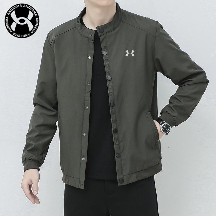 大码春秋季男士休闲商务宽松透气夹克时尚潮流简约百搭运动外套