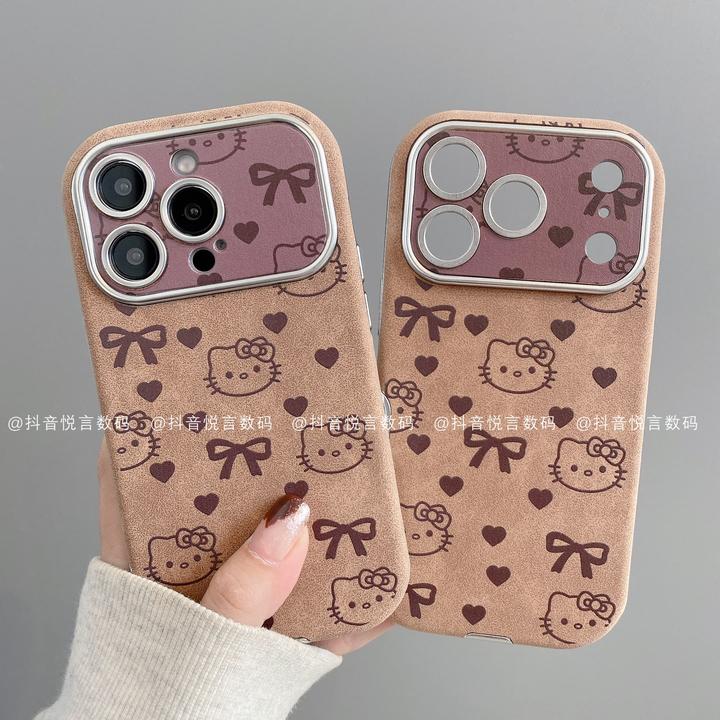 贴皮大视窗适用iphone17promax苹果16手机壳15/14/13/12蝴蝶结KT