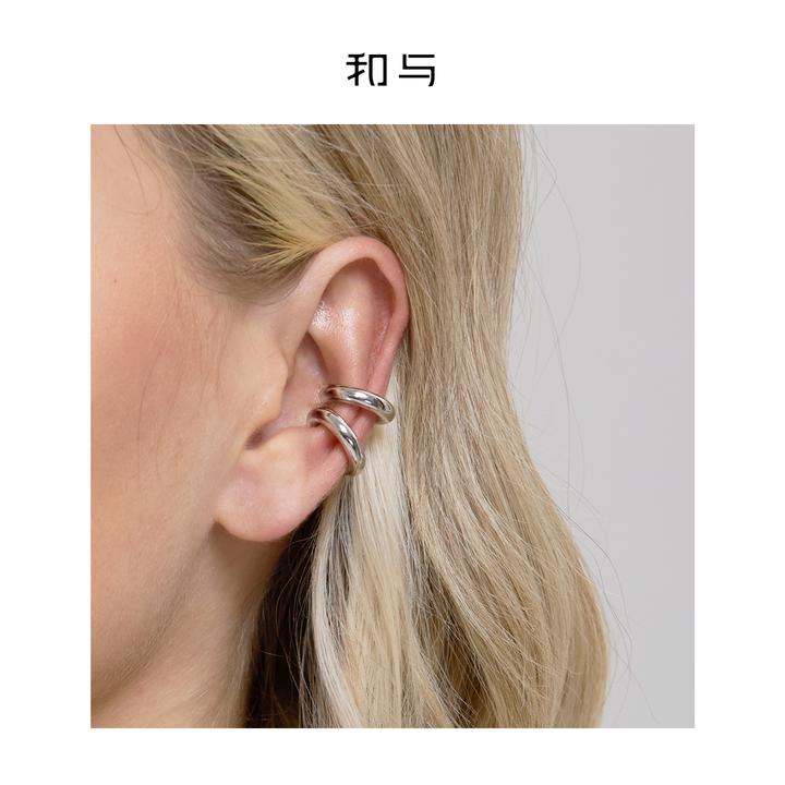 925银耳饰 和与 |出口欧*意大利 奢级别空心耳骨夹银耳饰(单只)