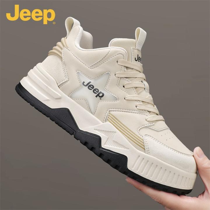 jeep吉普马丁靴男鞋秋季款2025新款真皮雪地中高帮鞋工装靴子男士