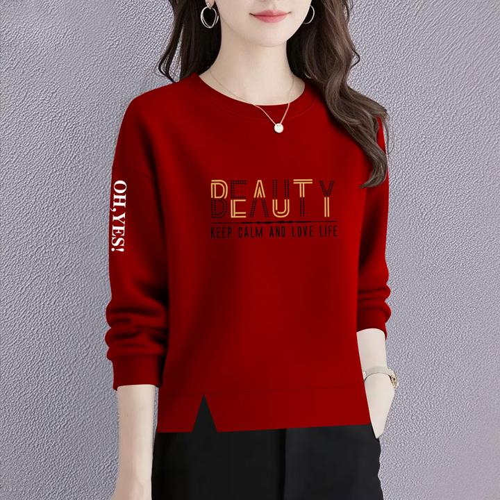 时尚卫衣女新款潮韩版春秋季洋气宽松显瘦百搭圆领长袖上衣外套女