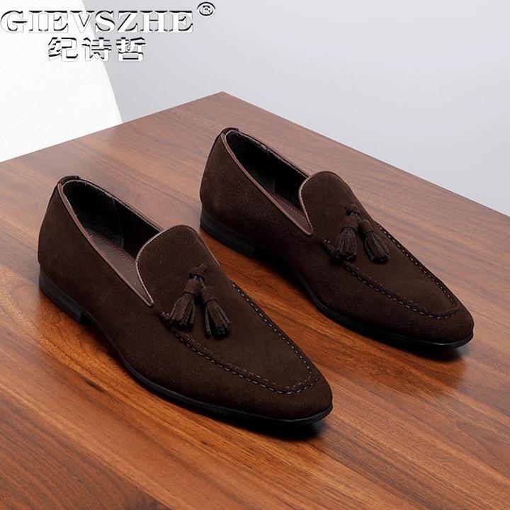 纪诗哲男鞋复古透气潮流休闲鞋子男款百搭轻奢皮鞋舒适时尚乐福鞋