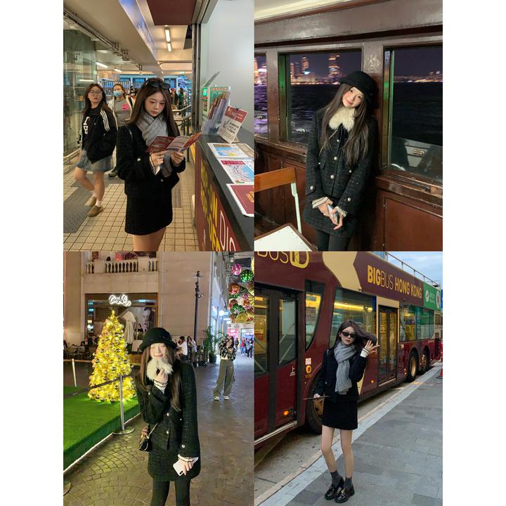 切糕自制【北岛星河】小个子秋冬绵羊毛时髦显瘦跨年套装女外套半裙