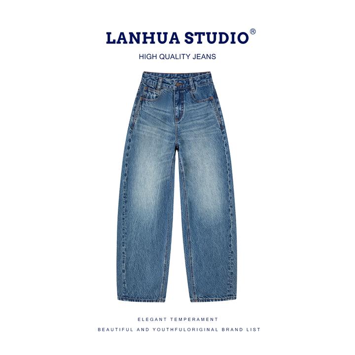 2026新款【雪花FW505】-重磅双工艺洗水雪花窄版小弯刀牛仔1803