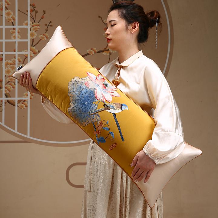 大唐梦网红刺绣款长条简约长抱枕新中式枕头靠枕大尺寸复古中国风