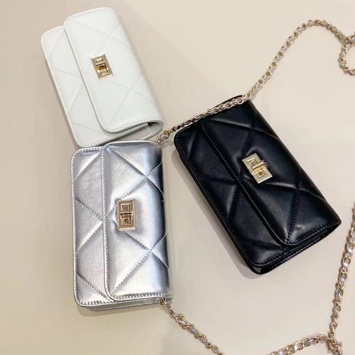 新款手机包包女新款潮小香风菱格小众高级感链条包单肩斜挎小包包