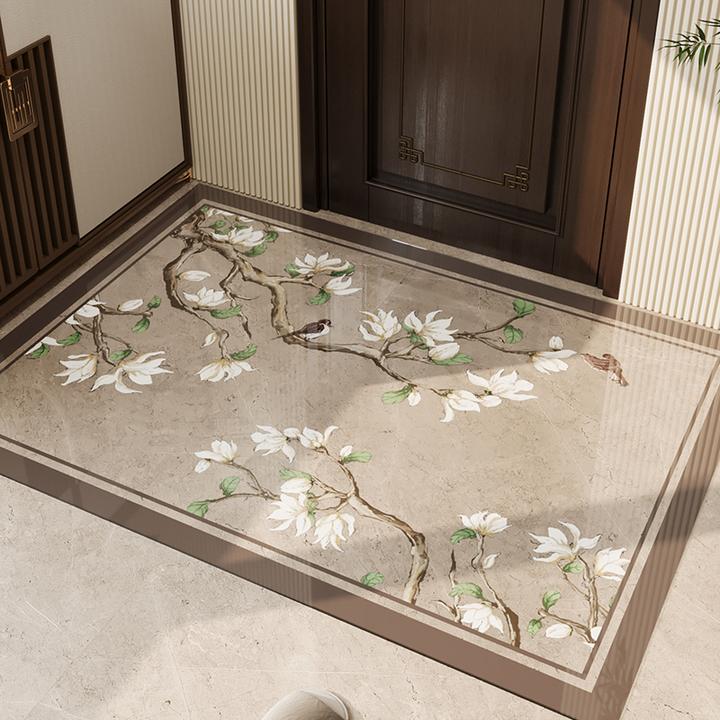 新中式入户门地垫软玻璃PVC透明防滑脚垫大门口耐脏免洗裁剪门垫