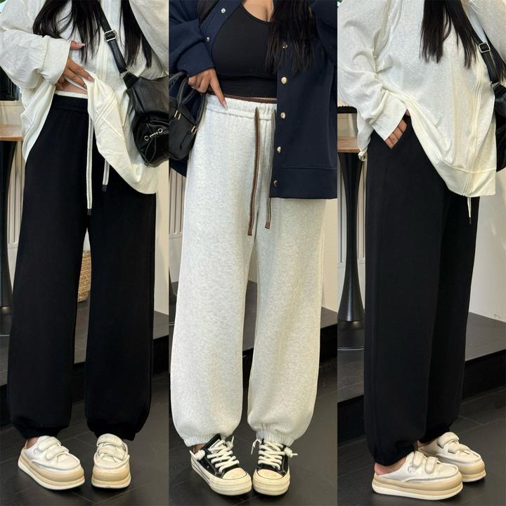 花契“暮色漫窗”大码女装冬季宽松200斤胖mm韩系慵懒休闲裤8987-h