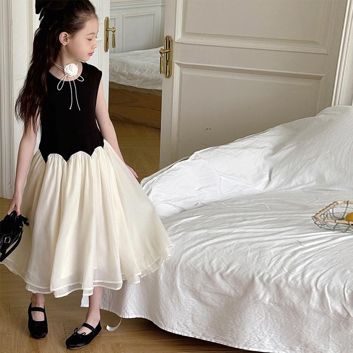 女童连衣裙夏装2025新款洋气儿童裙子夏季小女孩童装无袖公主裙潮