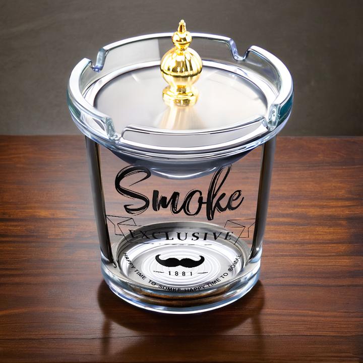 烟灰缸防风防飞灰2025新款爆款家用不锈钢漏斗带盖大号办公室烟缸