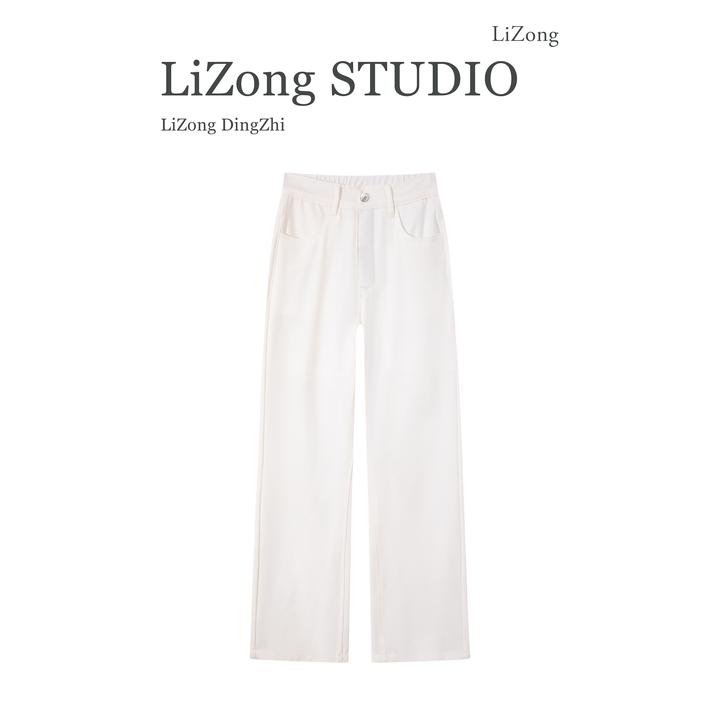 PF-2011深色藏青色2025夏季新款窄版直筒时尚百搭休闲显瘦牛仔裤