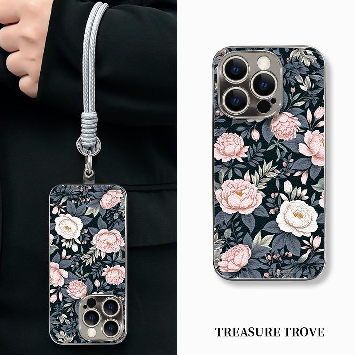 适用于苹果16华为OPPO小米VIVO高颜值潮流新颖电镀小羊皮壳BG0199